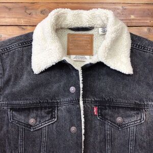 LEVI’S Premium jeans jacket sherpa jeans jacket Cottagecore western cowgirl XXS